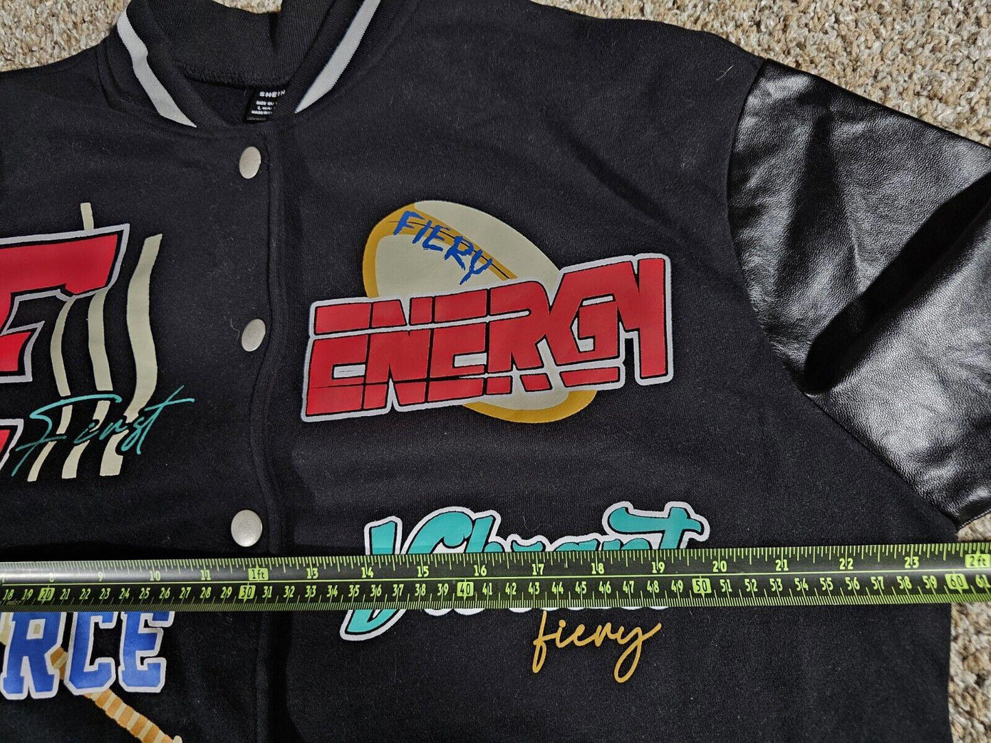 SHEIN fierce intense baseball Retro Varsity jacket Large