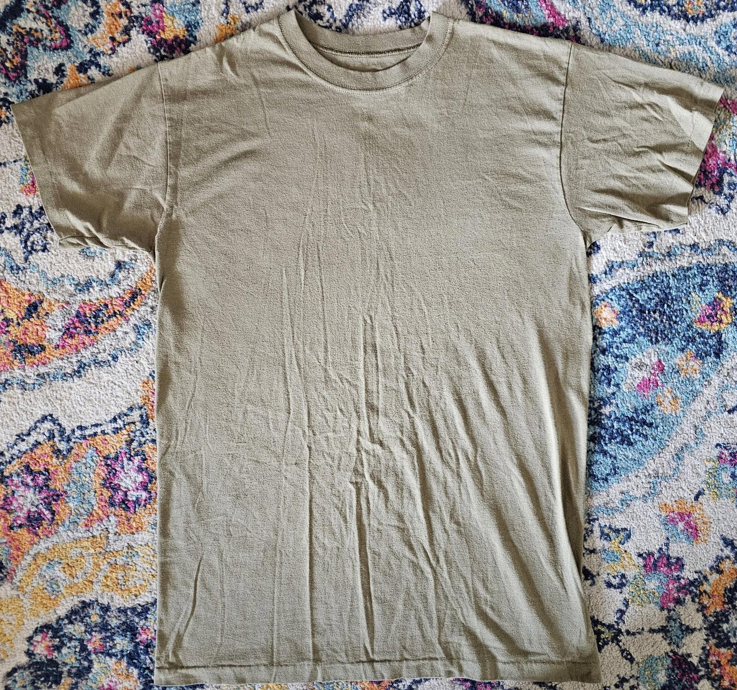 Vtg T Shirt Mens M Green Olive Drab Single Stitch Duke USA