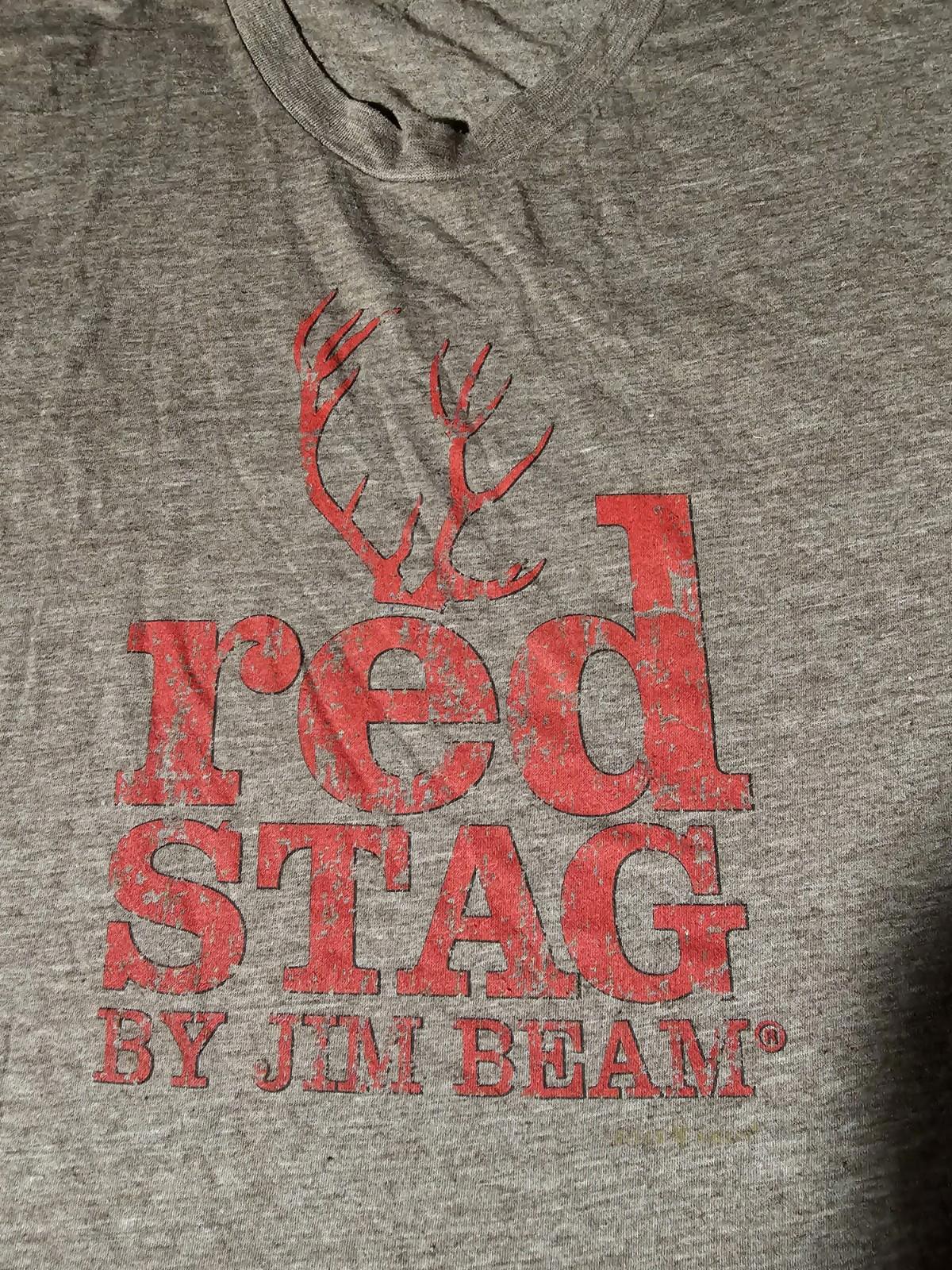 Jim Beam Red Stag Bourbon TShirt Mens Holes SEE MEASUREMENTS