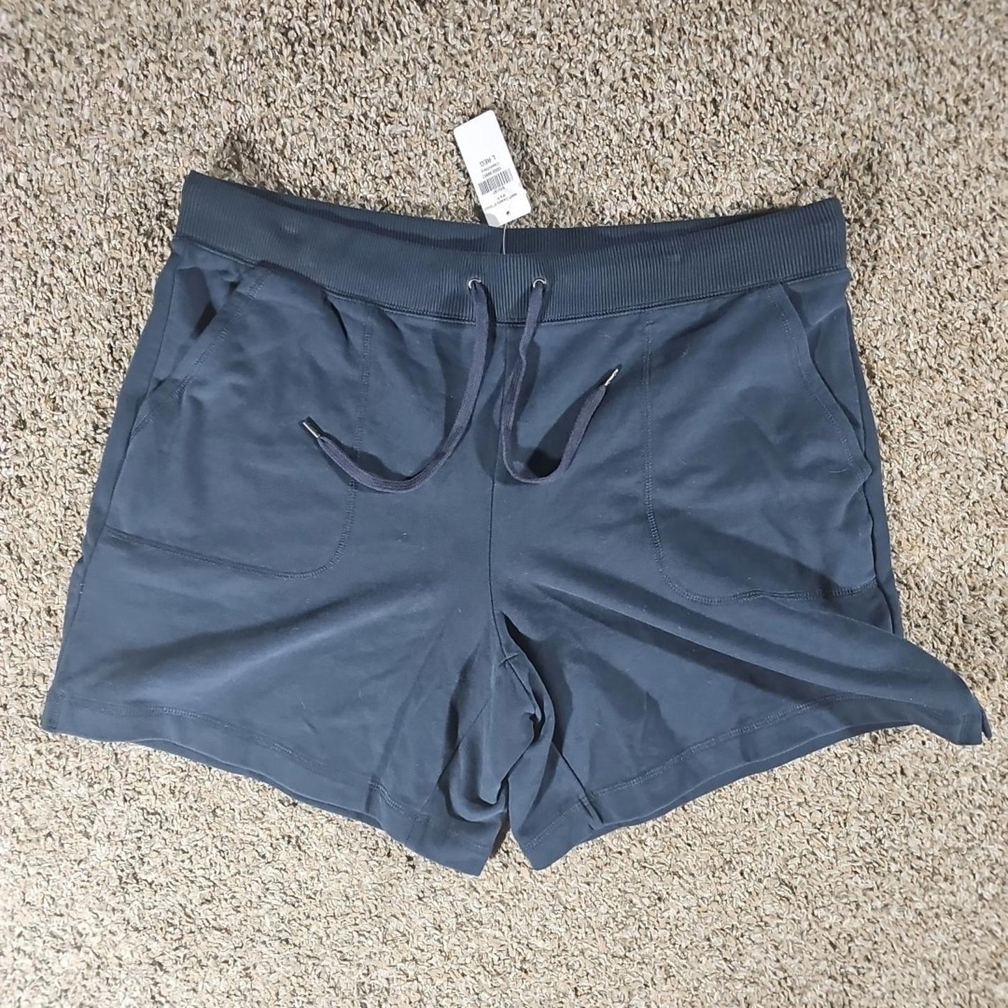 LL BEAN Ultrasoft Sweats 6" Navy Blue Shorts NWT