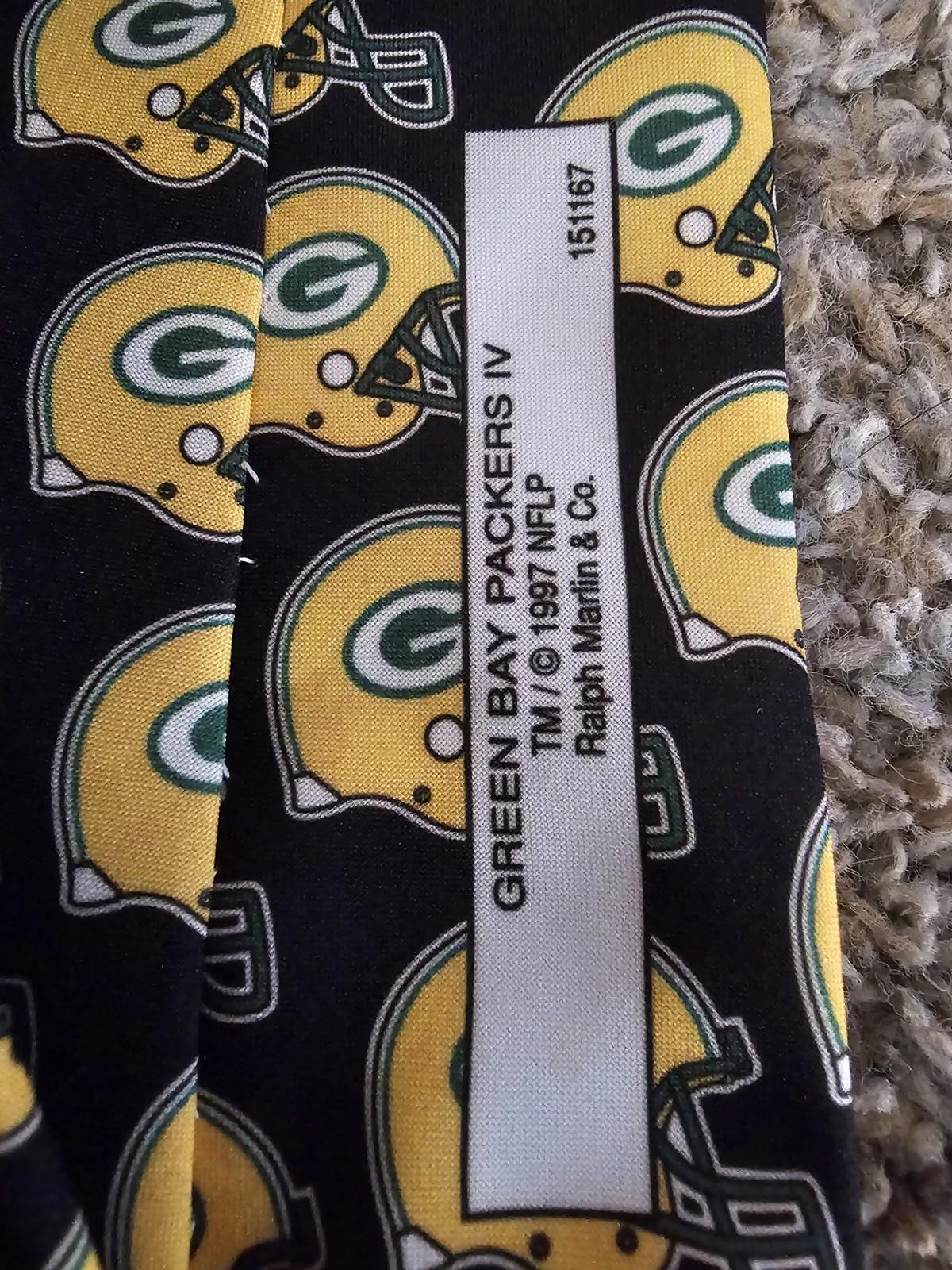 Vintage Green Bay Packers NFL Tie 1997 Ralph Marlin Stained
