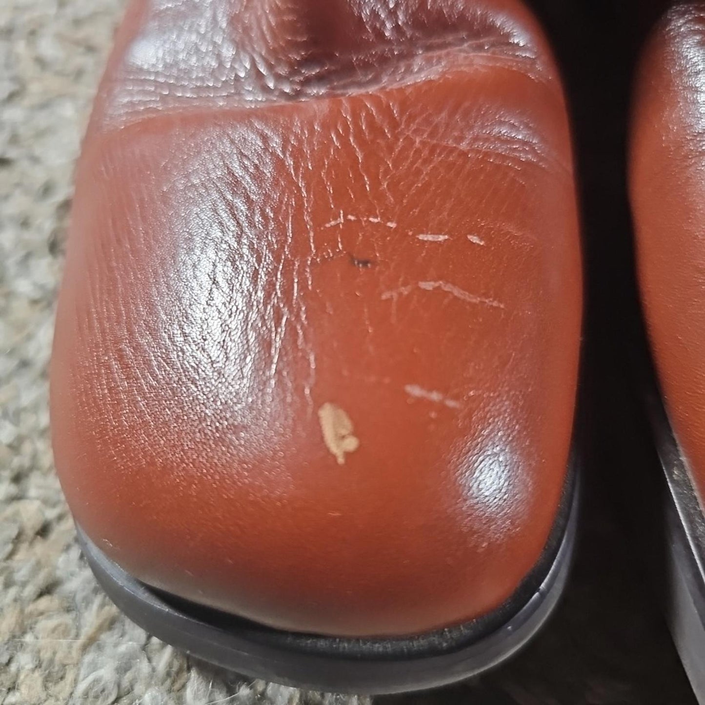 Brown Genuine Leather Side Zip Boots 6M