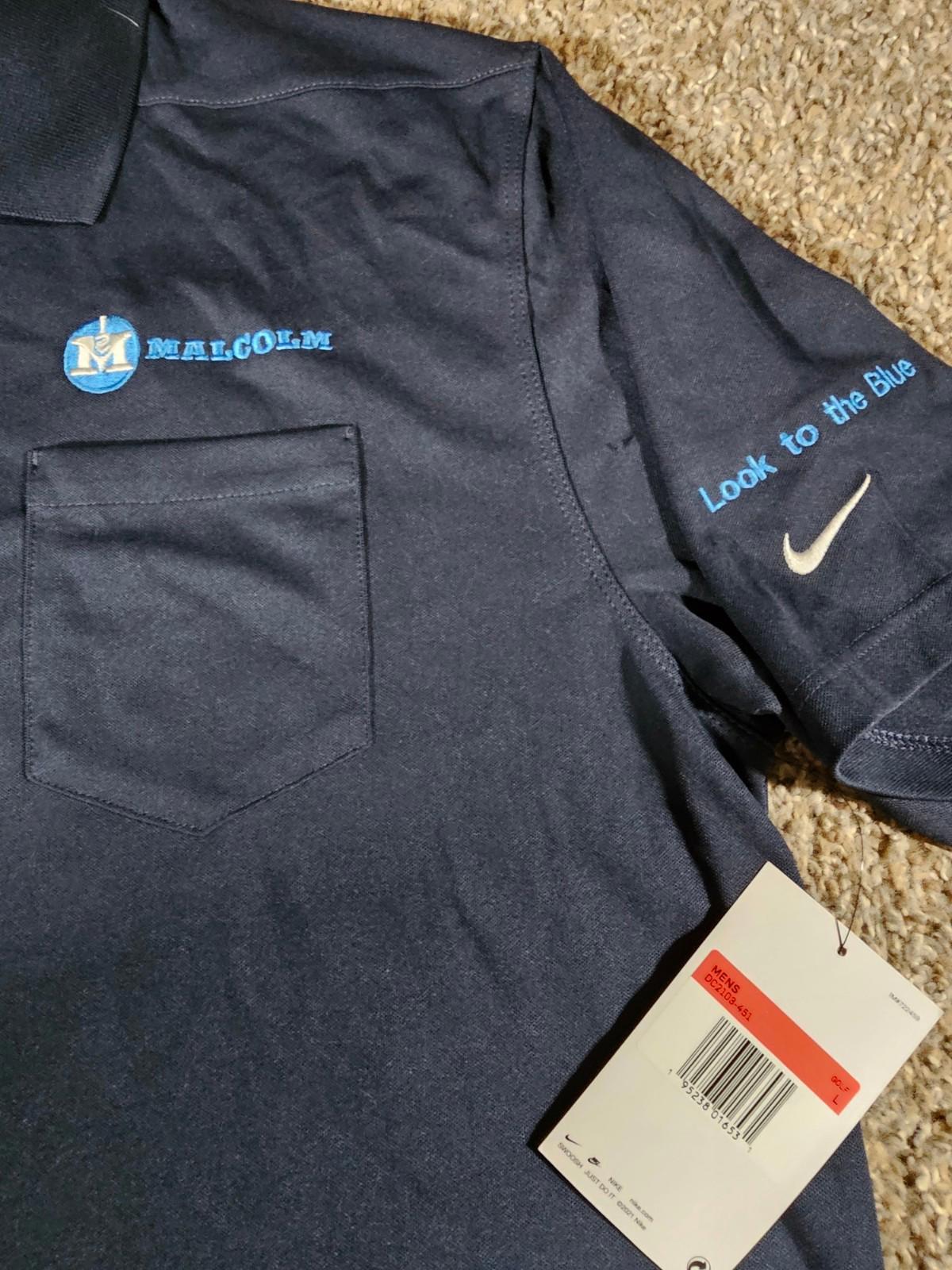 NIKE Golf Polo Shirt "Malcolm Look to the Blue" NWD Large