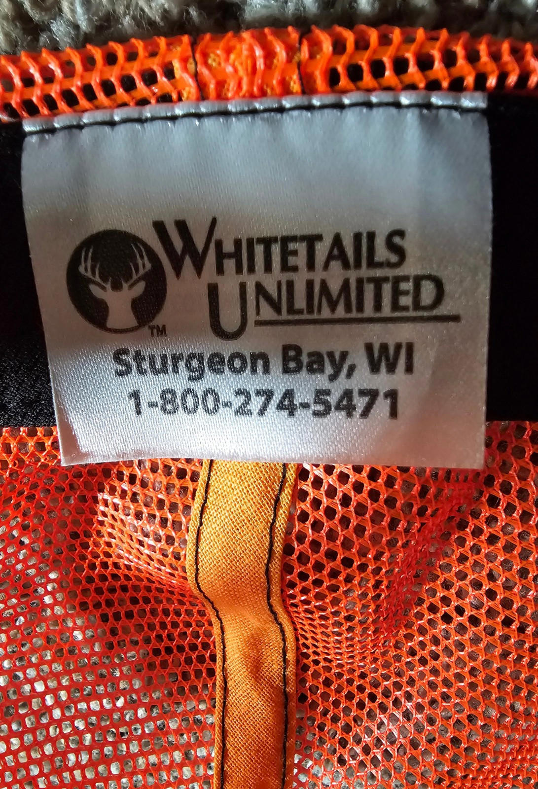 Orange Camo Whitetails Unlimited 40th Hook Loop Hat