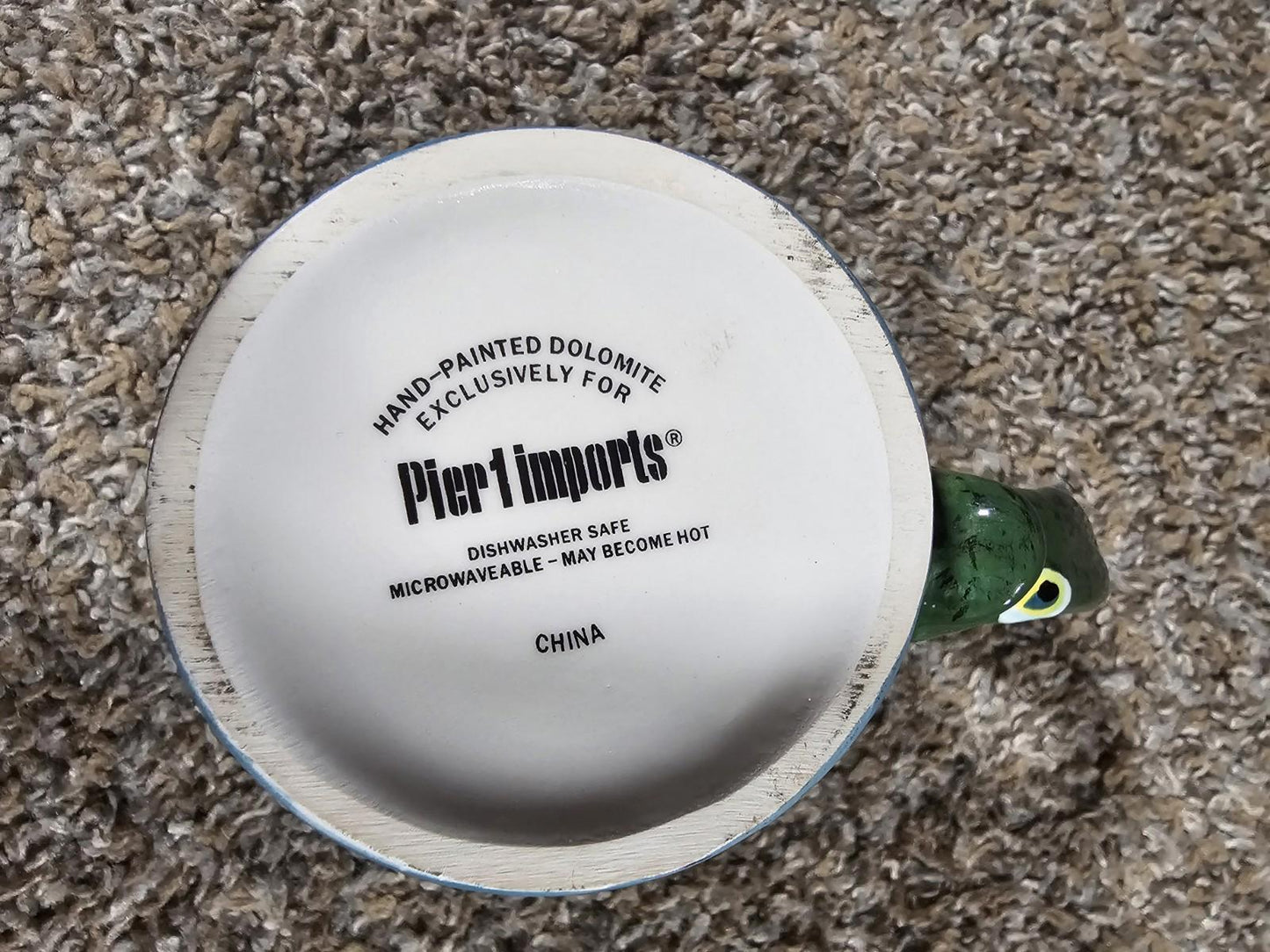 Pier 1 Imports Hand-Painted Peacock Coffee Mug Dolomite