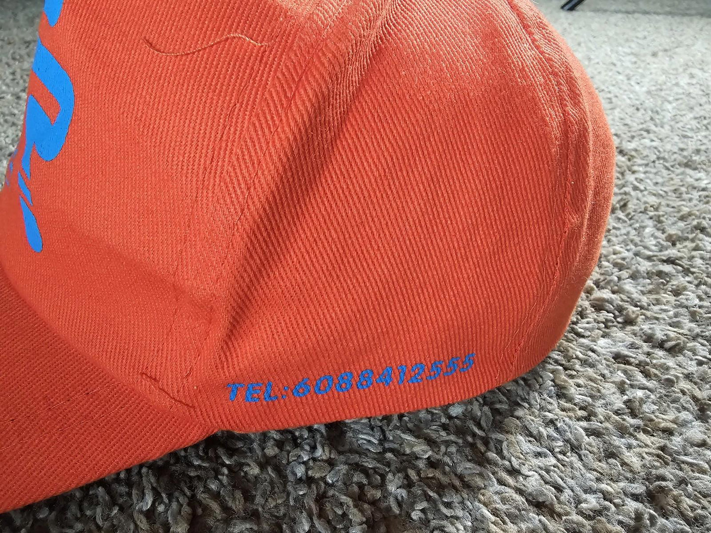 AmericanFarm Rubber Farm Hat Cap Orange Adult Strapback O6