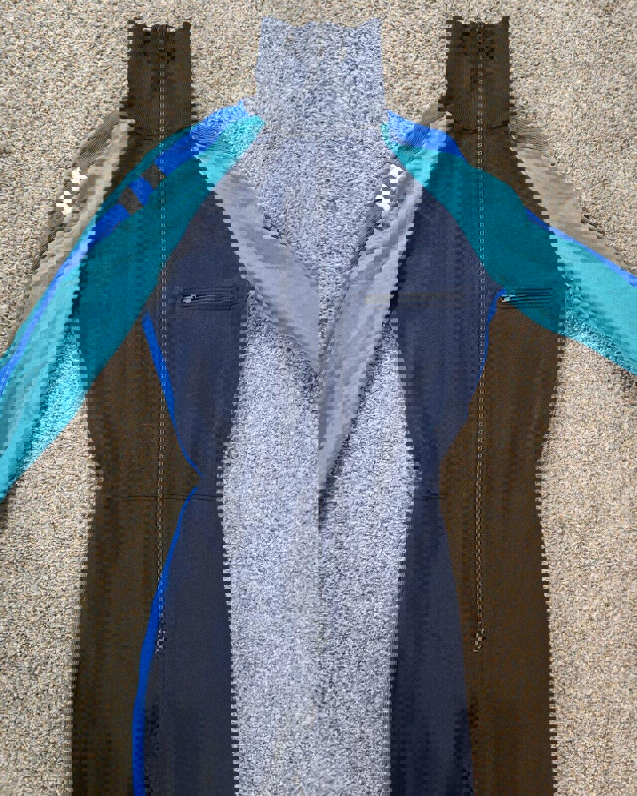 Vintage Odlo Ski Suit Navy Teal Blue White Mens Medium 50