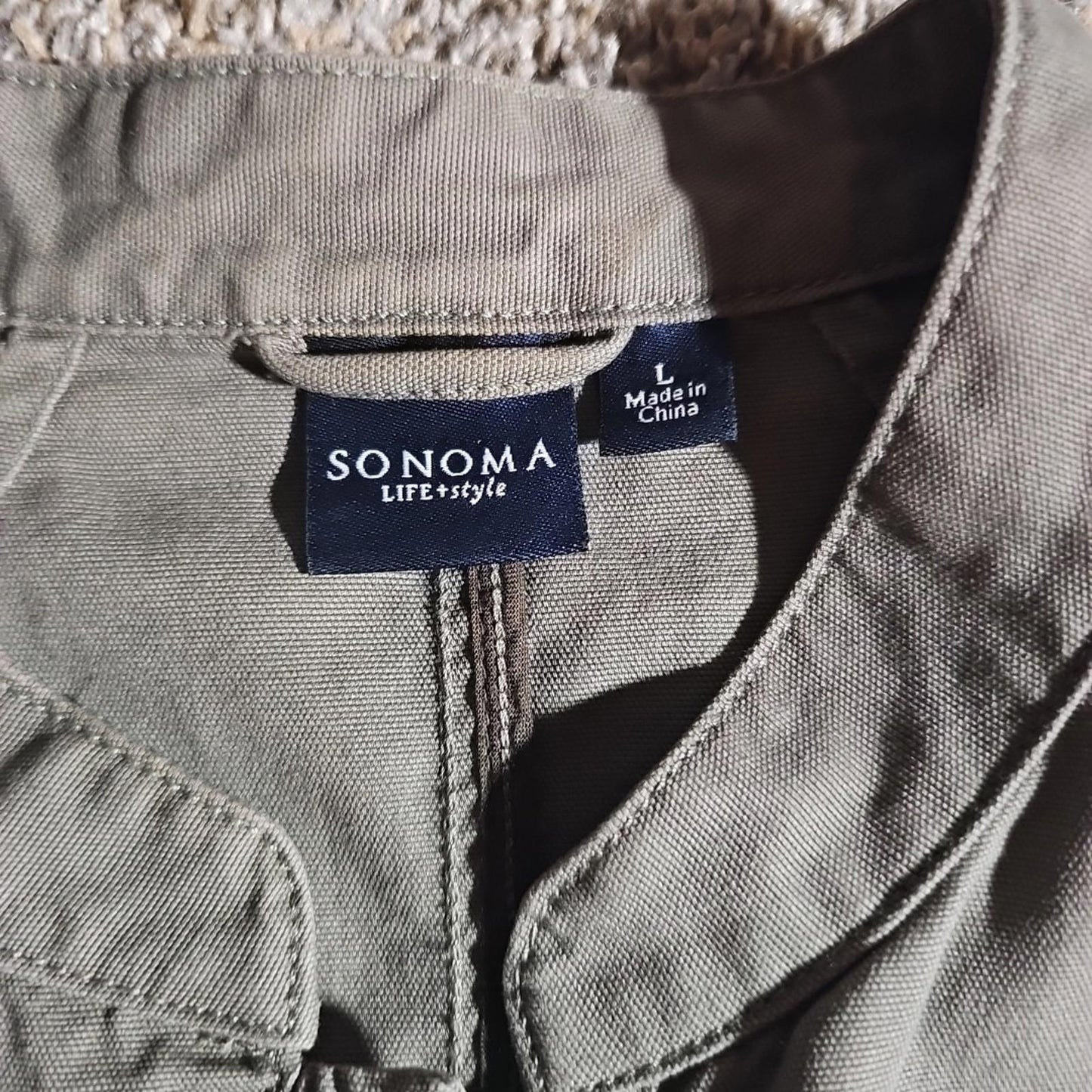 Sonoma L Green Button Up Army Style Jacket