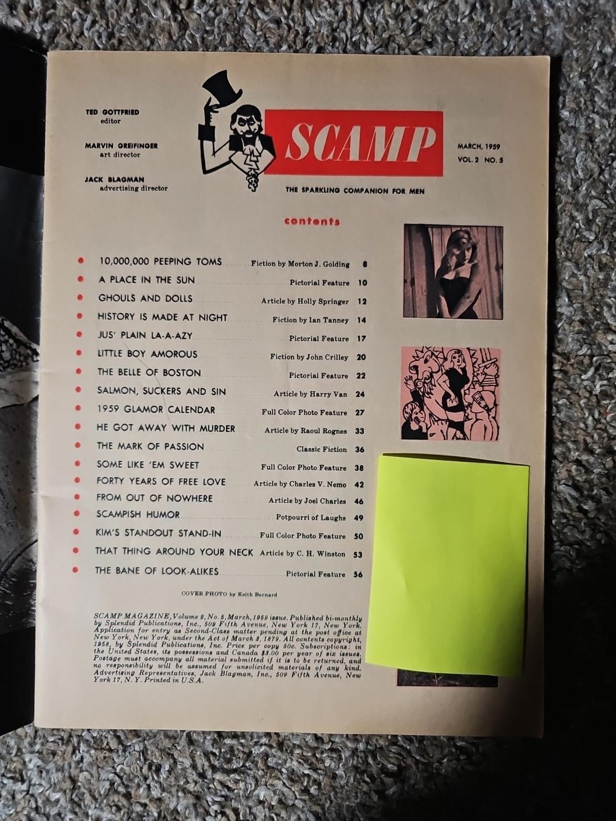 Scamp Sparkling Conpanion For Men Magazine March 1959