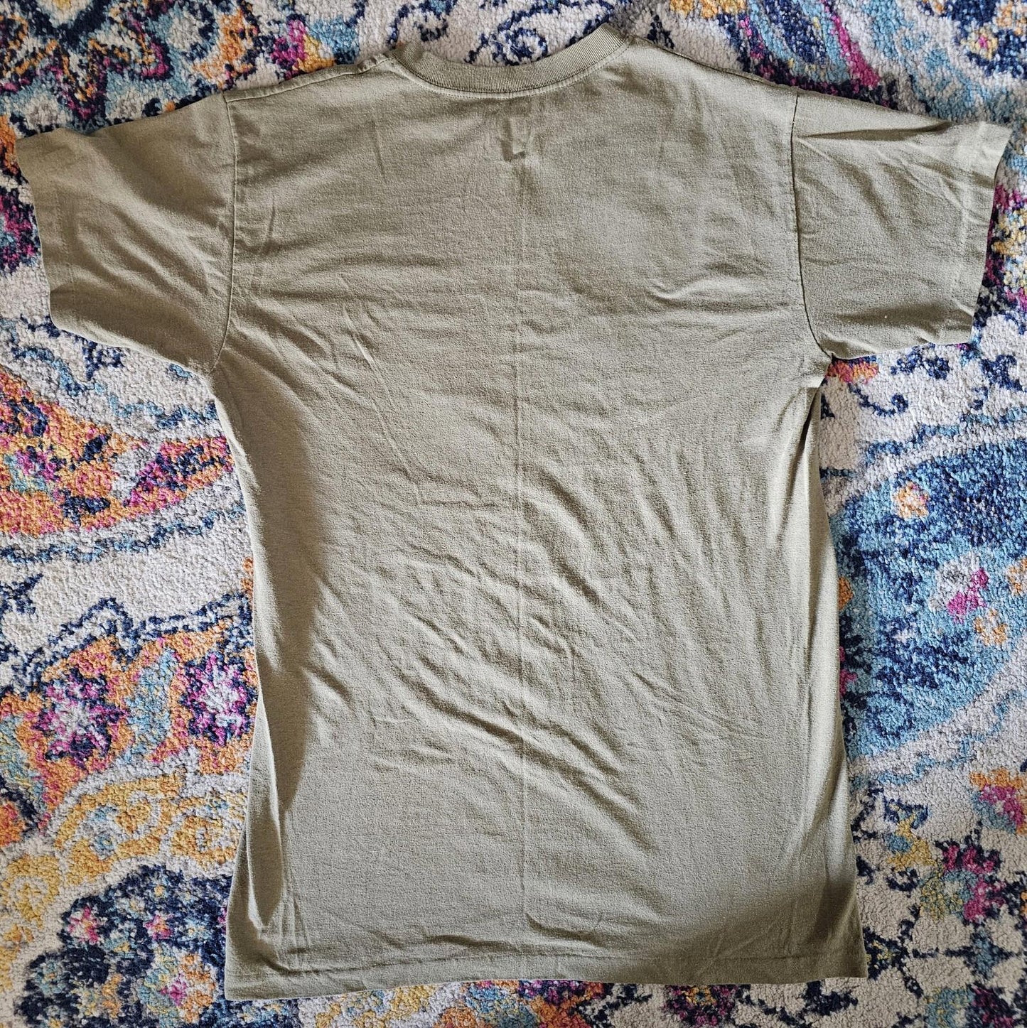 Vtg T Shirt Mens M Green Olive Drab Single Stitch Duke USA