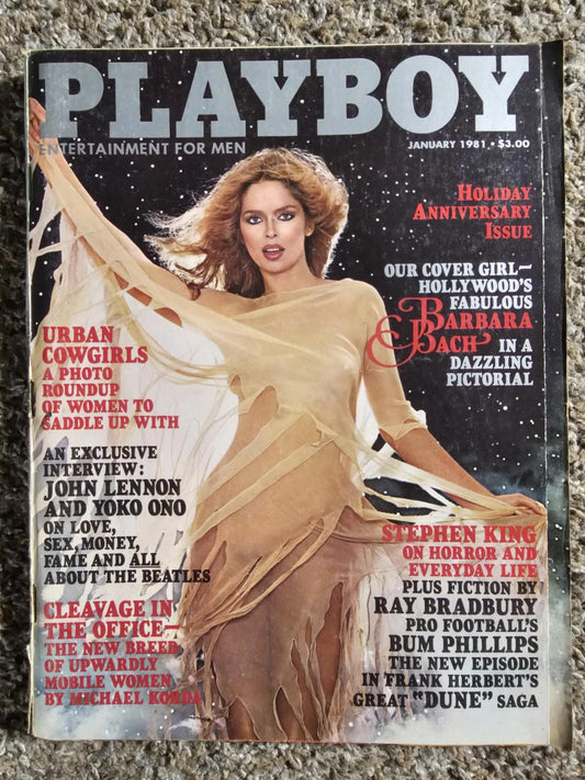 JANUARY 1981 PLAYBOY MAGAZINE BARBARA BACH COVER  HOLIDAY ANNIVERSARY ISSUE