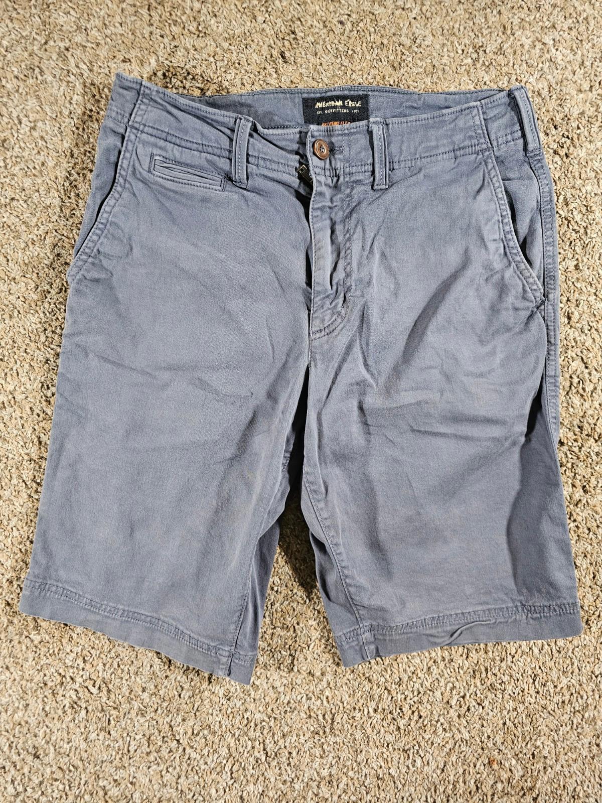 American Eagle Extreme Flex 29 Long Length Shorts Blue Gray