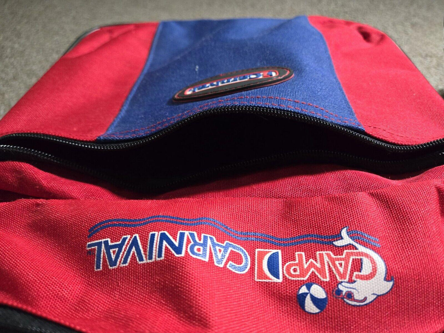 3 Piece Red And Blue  Camp Carnival Luggae Set Wheels