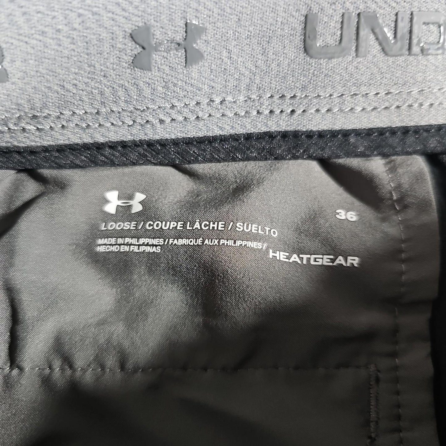 Under Armour Golf Shorts Mens 36 Charcoal Gray HeatGear Loose Fit Performance