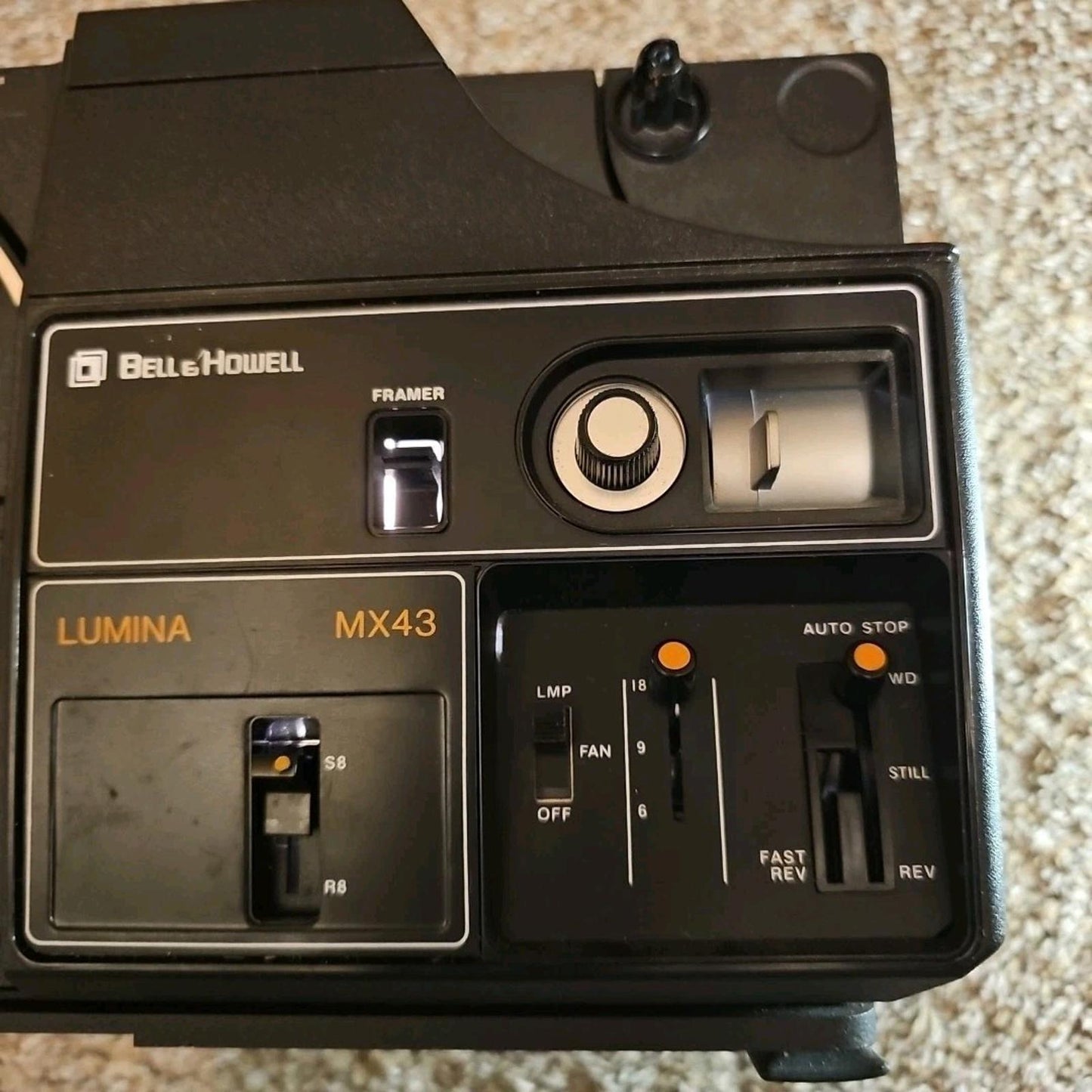 Vintage Bell + Howell Lumina II 8mm + Super 8mm Movie Projector MX 43 Tested