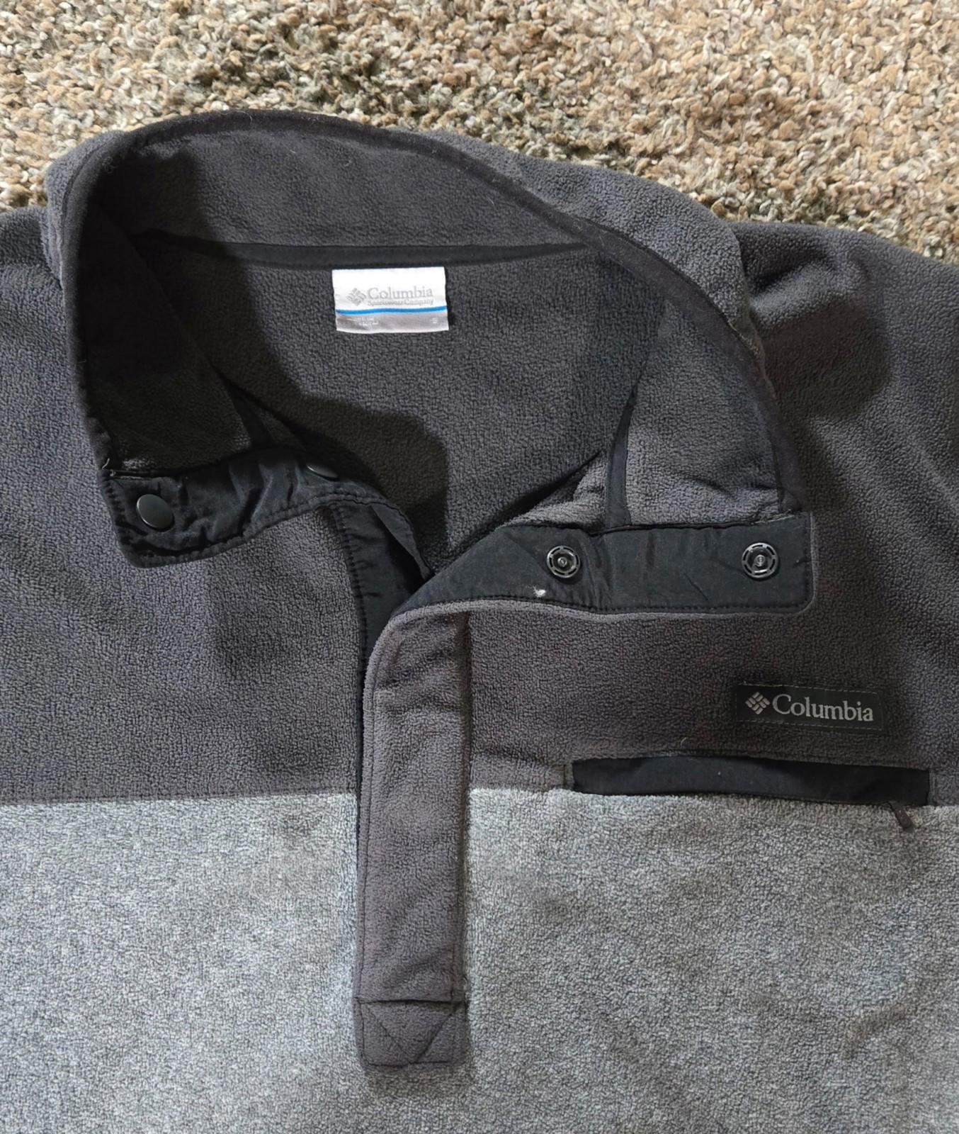 Columbia Sweater Men S Gray Hiking Fleece Sweatshirt Henley