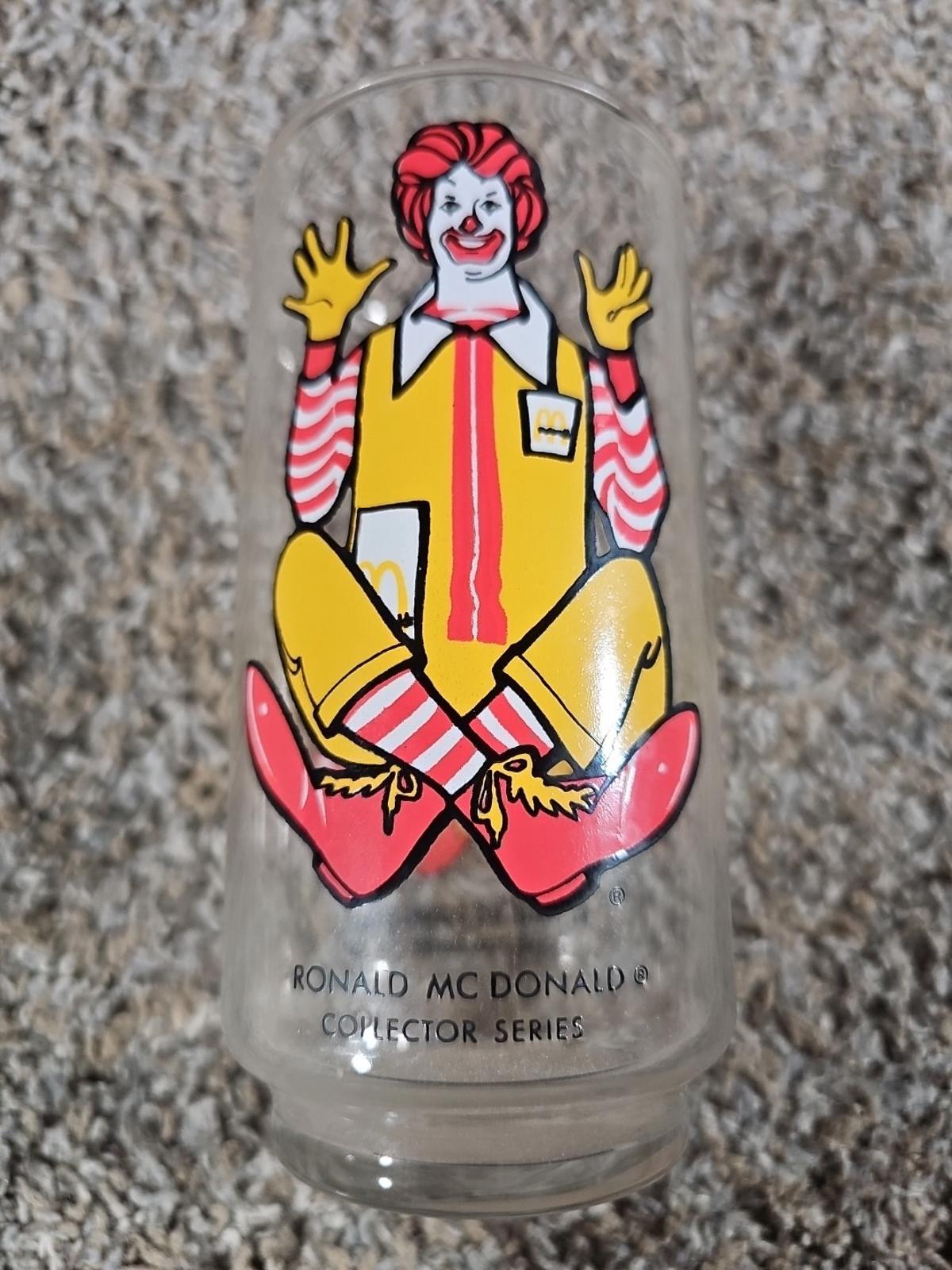Vintage Ronald McDonald Collector's Series Glass Cup 1977