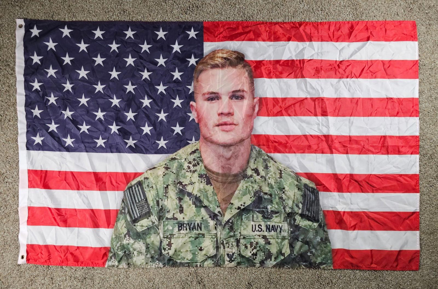 Zach Bryan American Uniform USA Flag Man Cave, Bedroom, Wall, Outdoor