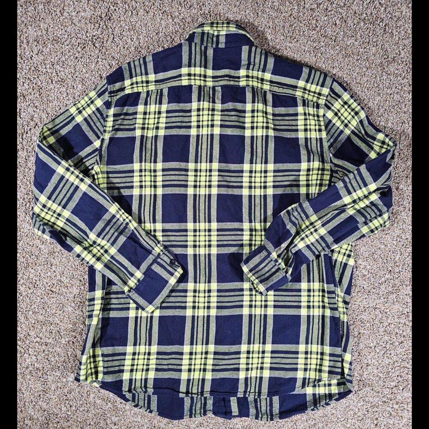 American Eagle 2XL Classic Fit LS Shirt Green Blue flannel