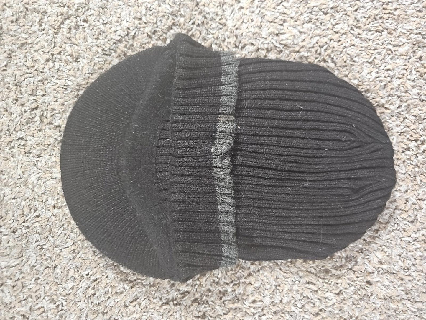 Calvin Klein Knit Black Brimmed Beanie Newsboy Hat Soft