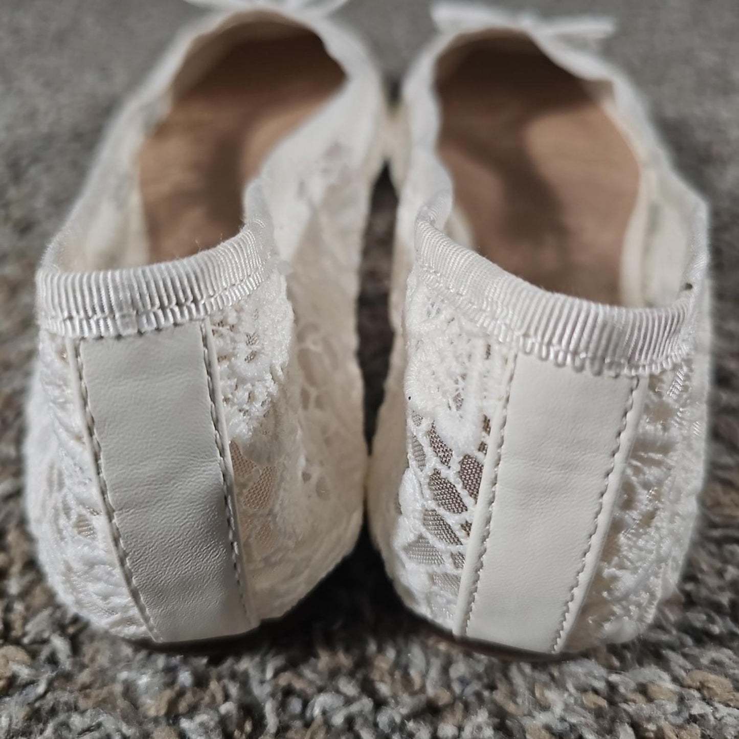 Time And Tru Sz 9 White Slip On Lace Loafer Shoes