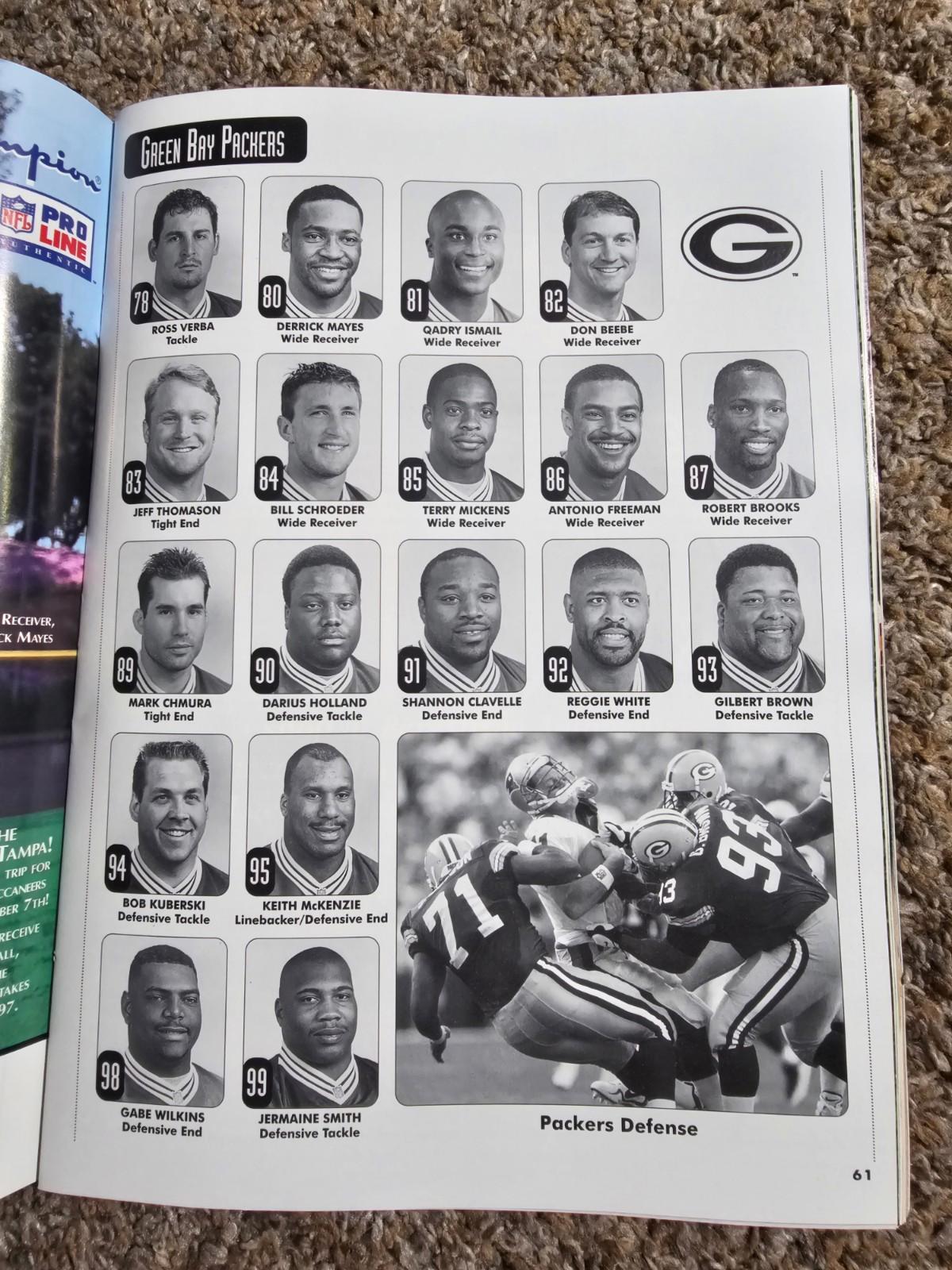 1997 GREEN BAY PACKERS NFL PROGRAM vs. NEW YORK GIANTS Camp Randall Madison WI