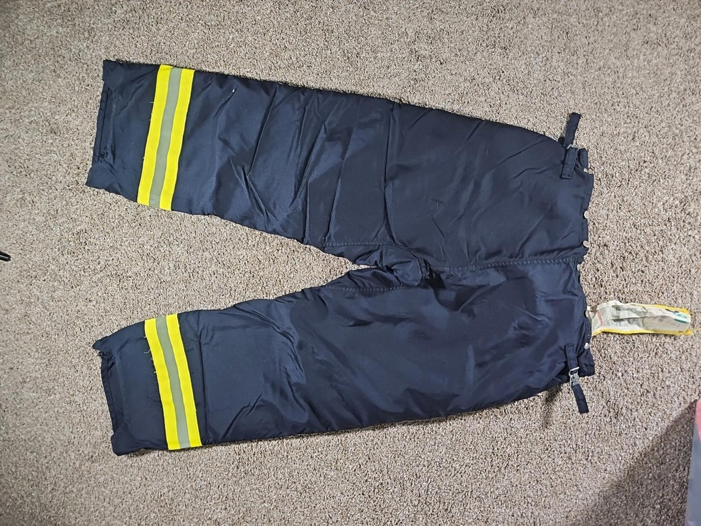 VINTAGE Morning Pride Firefighter Pants 44x32 Blue Turnout Bunker Pant Lined