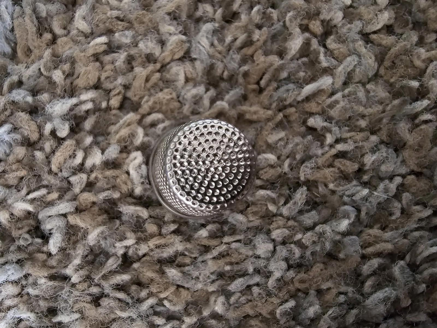 Vintage Dimpled Design Thimble Metal Marked