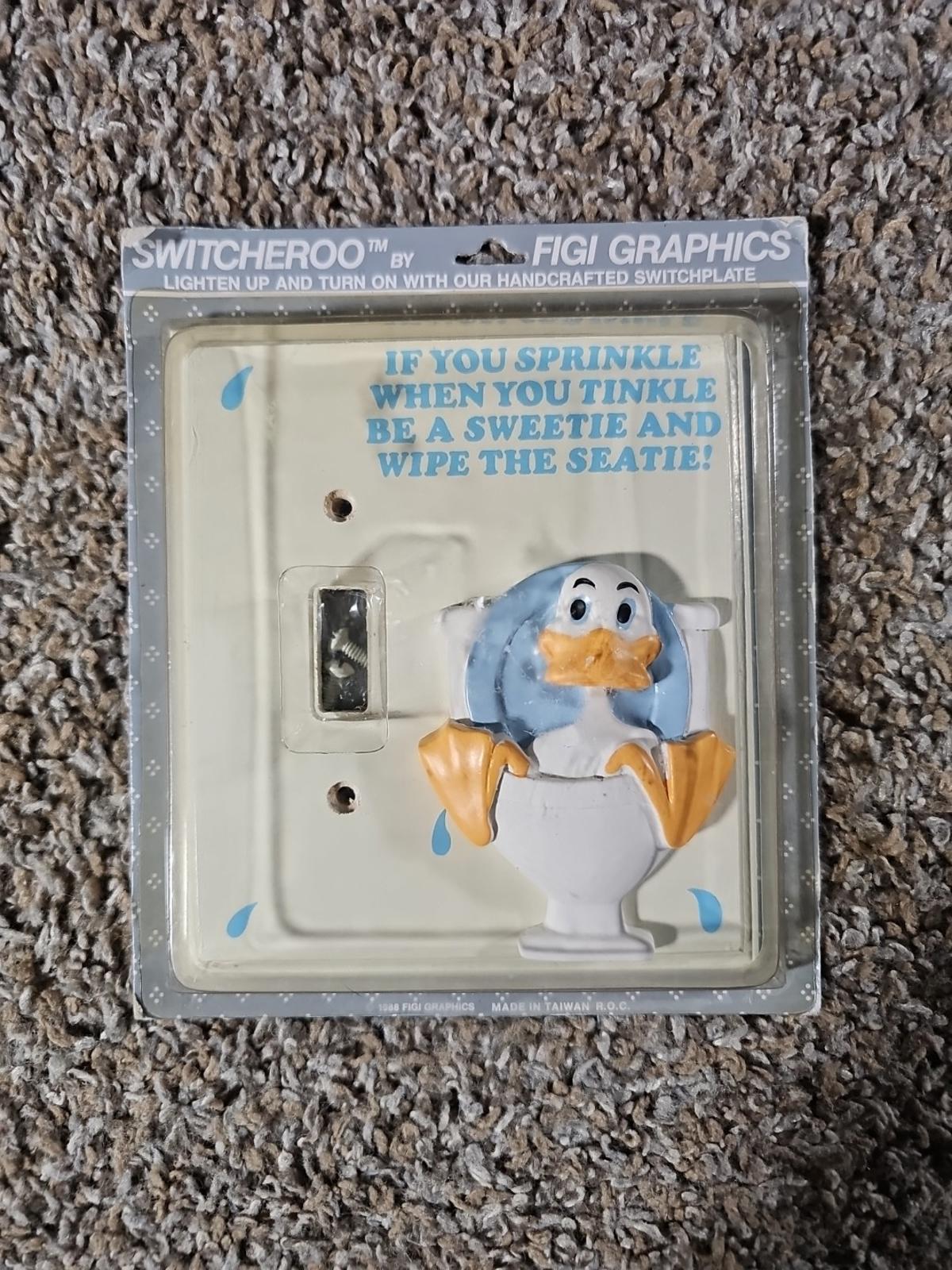 Vintage FIGI SWITCHEROO Light Switch Cover 1988 NIP Handpainted