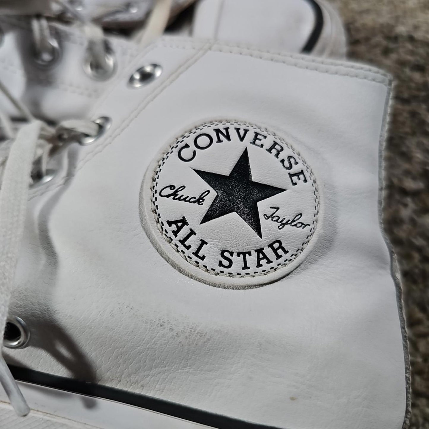 Womens 7.5 UK5.5- Converse Chuck Taylor All Star Lift High White Leather Shoes