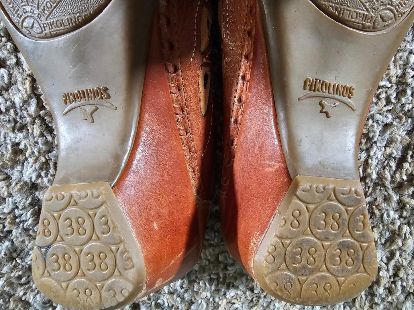 pikolinos spanish design women's shoes 38 brown slip on