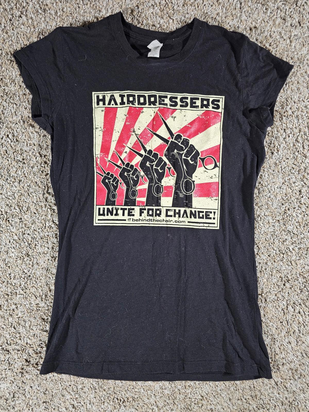 Hairdressers Unite For Change Pima Tee Tshirt M Black