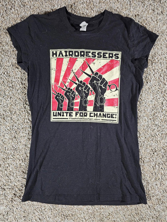 Hairdressers Unite For Change Pima Tee Tshirt M Black