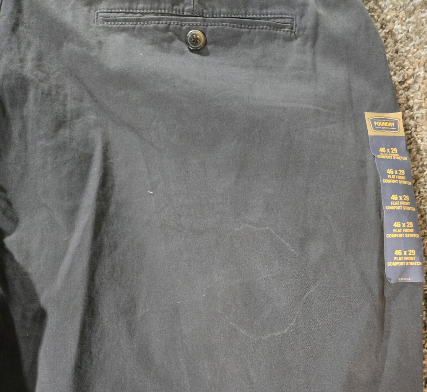 The Foundry Supply Co Flat Front Comfort Stretch 46x29  NWT