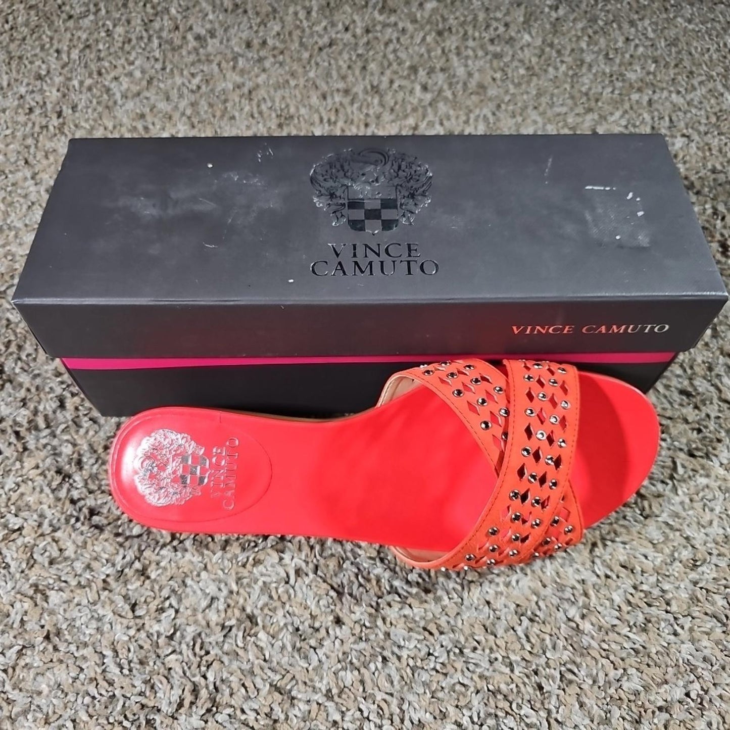vince camuto vc-endana blood orange sandals 8.5M NIB