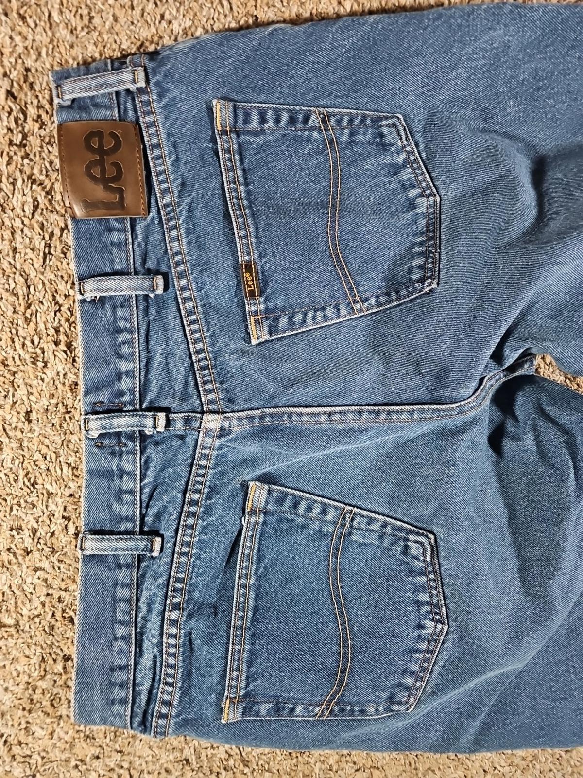 Lee Regular Fit Straight Jeans Size 38x29 Medium Wash Blue
