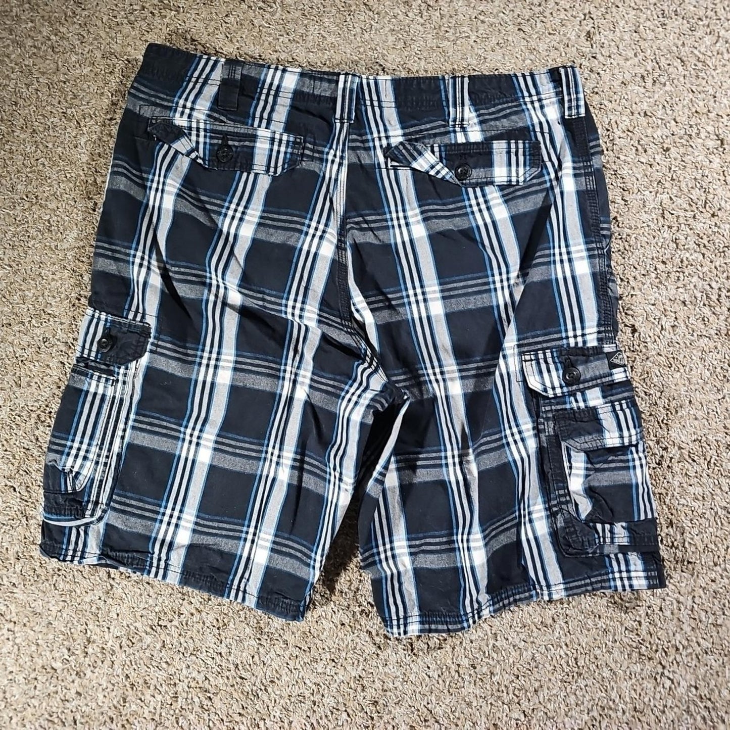 Lee dungarees cargo shorts men's 38x11 plaid preppy outdoor