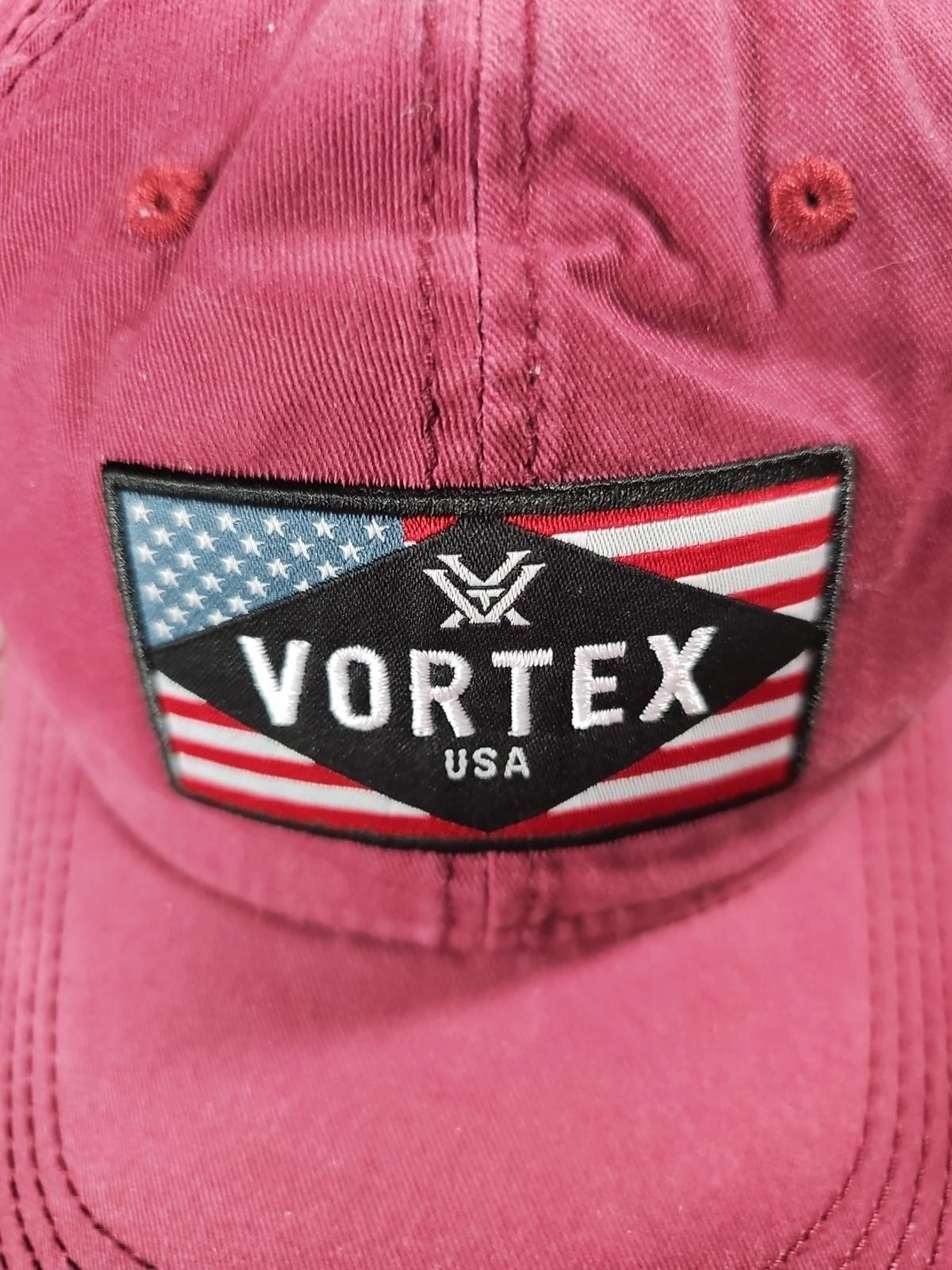 Vortex Optics Dad Flag USA Burgandy Wine Mens Strapback Hat