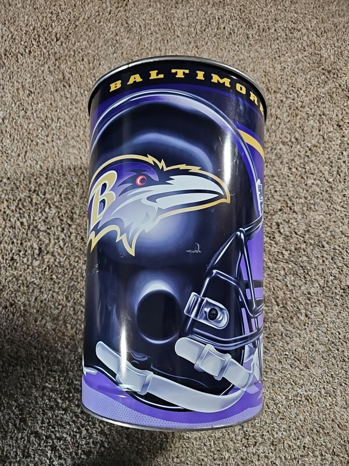 Baltimore Ravens Wincraft Sports USA NFL Metal Trash Can 15"