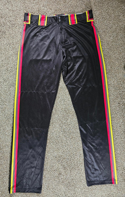 SZN athletic pants size 42x38 Black With Red/yellow Stripes