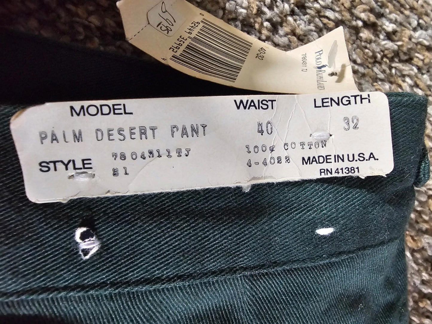 POLO Palm Desert Pants Green Pleated Pants NWT NWD