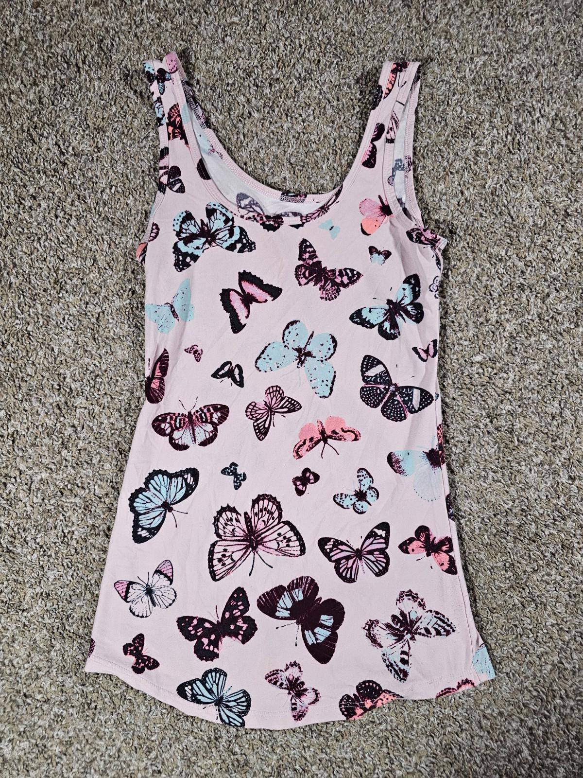 NOBO No Boundaries Butterflies Tank Top M(7/9) Pink