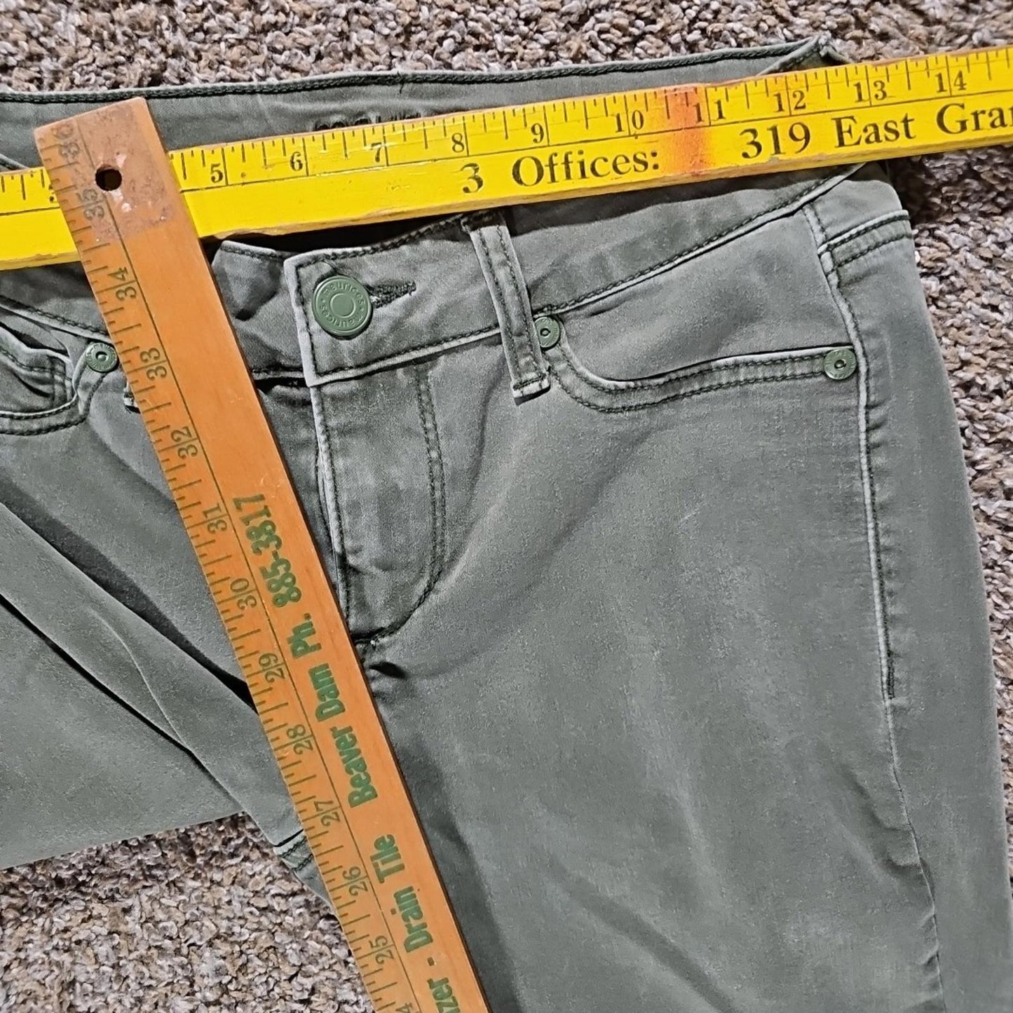 Maurices XS/S Green Stretch Jeans