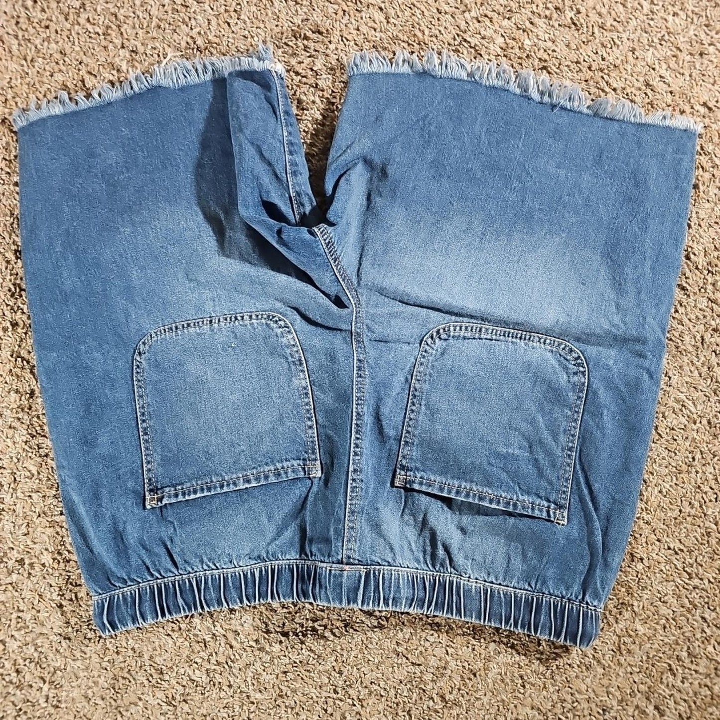 Project Indigo Sz L Denim Drawstring Shorts