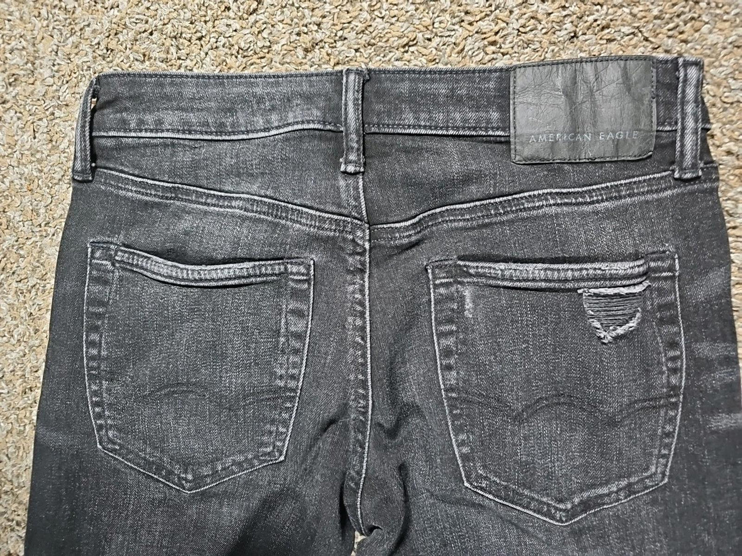 American Eagle Jeans Men's 28x30 Black Airflex+ Distressed