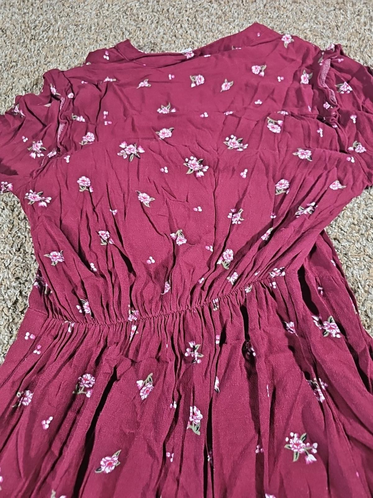 Old Navy Dress Red Floral Sz S
