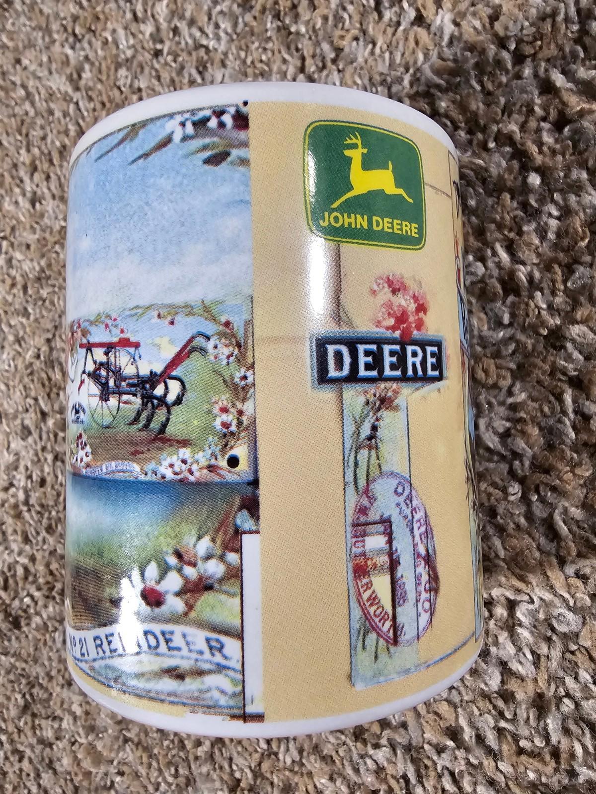 JOHN DEERE Farm Tractor "REINDEER CULTIVATOR" Logo Gibson Brand Coffee CUP / MUG