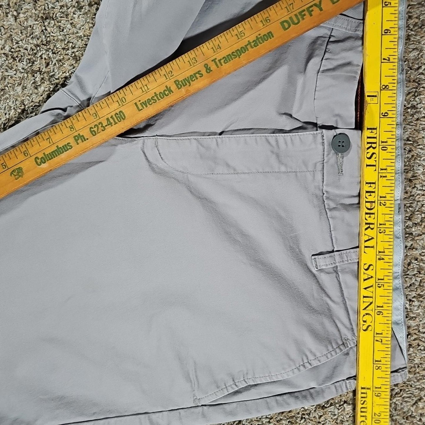Dockers Supreme Flex Ultimate Short Sz 38 Gray Shorts Stain