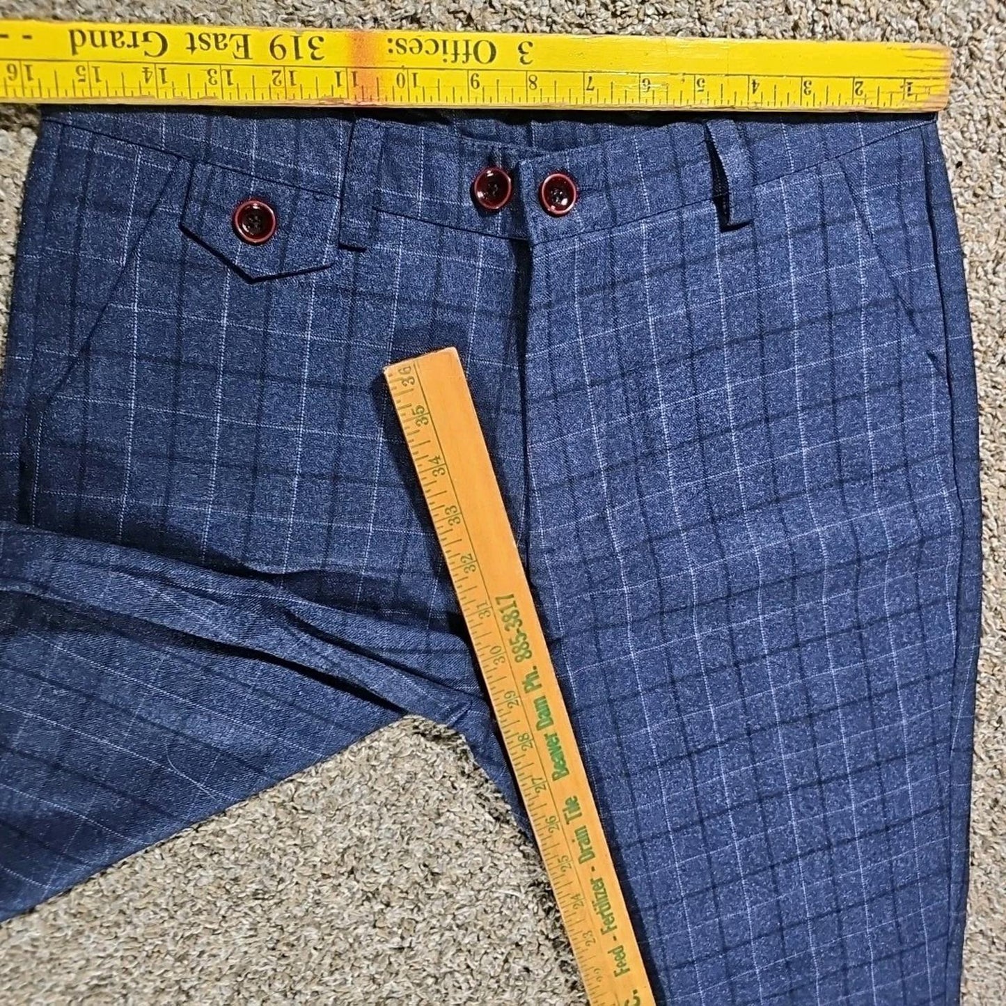 Plaid Windowpane Dress Pants 31x29