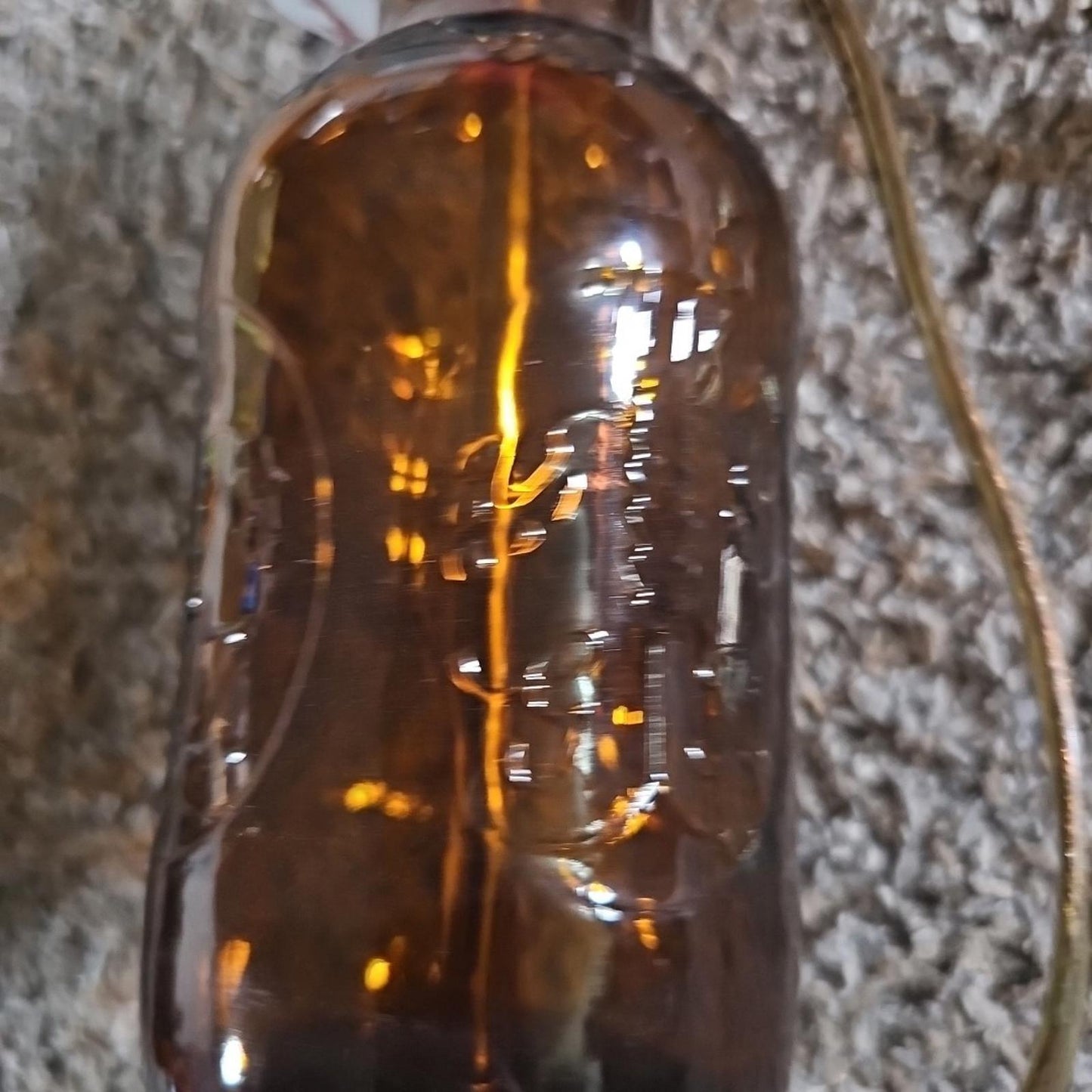 GROLSCH amber brown lager glass beer bottle with porcelain swing top Turned LAMP